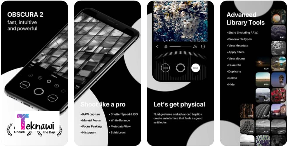 برنامج Obscura 2 من برامج تصوير هواتف الايفون المتميزة للمبتدئين