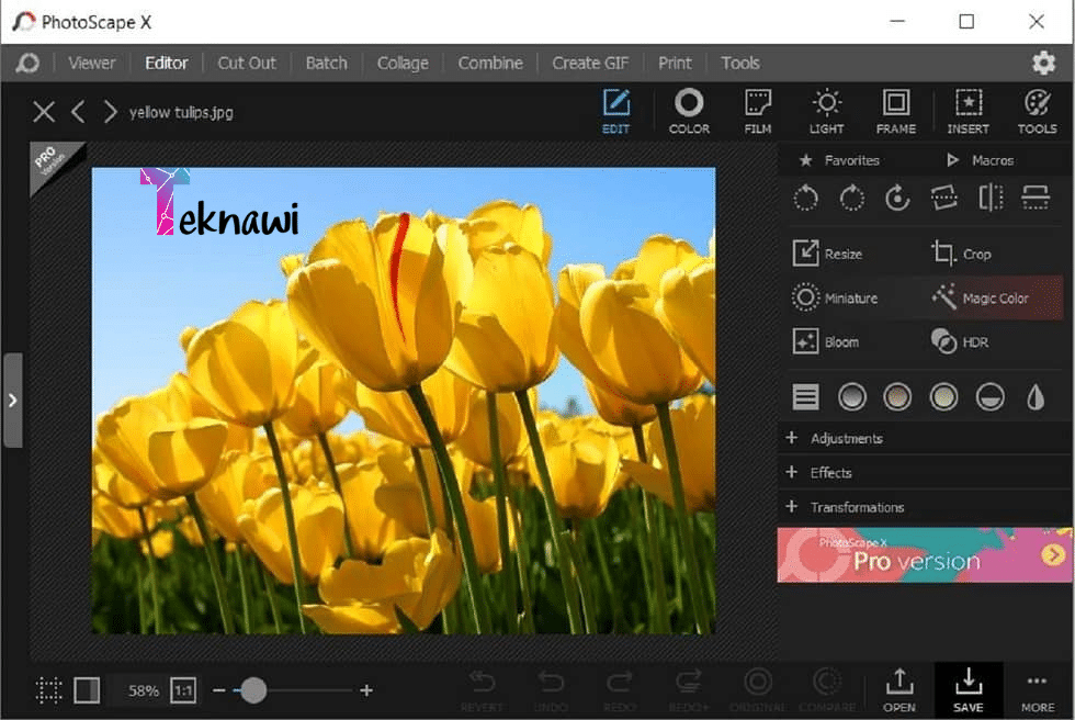 برنامج PhotoScape X ضمن قائمة أفضل برامج تعديل الصور للكمبيوتر في عام 2026